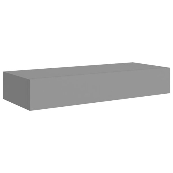 vidaXL Étagère à tiroir murale Gris 60x23 5x10 cm MDF