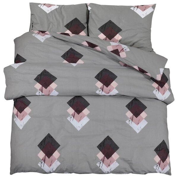 vidaXL Ensemble de housse de couette Gris 200x200 cm Coton