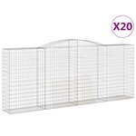 vidaXL Paniers à gabions arqués 20 Pièces 400x50x160/180 cm fer galvanisé