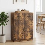 vidaXL Buffet Chêne fumé 66 x 34 5 x 87 cm Bois d'ingénierie