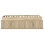vidaXL Cadre de lit de rangement Chêne Sonoma 90x200 cm