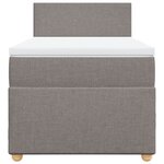 vidaXL Sommier à lattes de lit avec matelas Taupe 100x200 cm Tissu