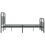vidaXL Cadre de lit métal sans matelas avec pied de lit noir 120x190cm