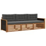 vidaXL Ensemble de canapés d'extérieur 3 Pièces Naturel et Anthracite