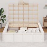 vidaXL Cadre de lit avec stockage Blanc 140 x 190 cm bois