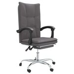 Chaise fauteuil siège pivotante de inclinable de bureau informatique étude similicuir gris 02_0024246