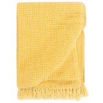 vidaXL Couverture en coton 220 x 250 cm Jaune moutarde