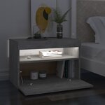 vidaXL Tables de chevet avec lumières LED 2 Pièces gris béton 60x35x40 cm