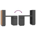 vidaXL Bureau Gris 110x53x117 cm Bois massif de pin