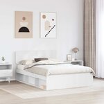 vidaXL Cadre de lit avec tête de lit Blanc 150 x 200 cm Pin massif
