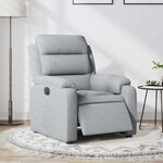 vidaXL Fauteuil inclinable électrique Gris clair Tissu