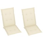 vidaXL Chaises inclinables de jardin lot de 2 et coussins Bois acacia