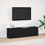 vidaXL Armoire TV avec LEDs avec tiroir Chêne noir 140 x 34 x 40 cm