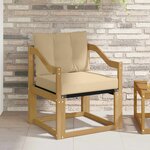 vidaXL Canapé d’extérieur Bois d'Acacia Massif Blanc et beige