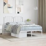 vidaXL Cadre de lit métal sans matelas et tête de lit blanc 120x200 cm