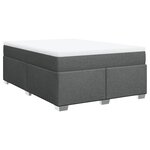 vidaXL Sommier à lattes de lit avec matelas Gris foncé 140x190cm Tissu