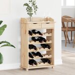 Porte-bouteilles vidaXL 90x60x30 cm en bois massif de pin