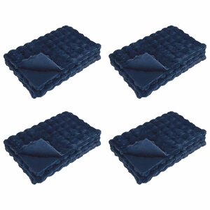 vidaXL Couverture en Fourrure de Lapin Synthétique Olite 4 Pièces