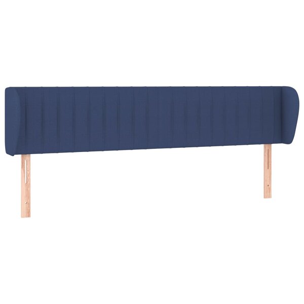 vidaXL Tête de lit avec oreilles Bleu 203x23x78/88 cm Tissu