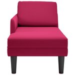 vidaXL Fauteuil long avec coussin et accoudoir droit rouge bordeaux