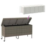 vidaXL Boîte de rangement de jardin et roues gris résine tressée