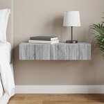 vidaXL Table d'appoint murale Sonoma gris 87 5 x 34 5 x 17 cm