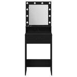 Coiffeuse vidaXL avec des lumières LED en chêne noir 50x41x135 cm