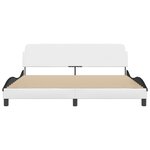 vidaXL Cadre de lit Dover blanc et noir 180x200 cm similicuir