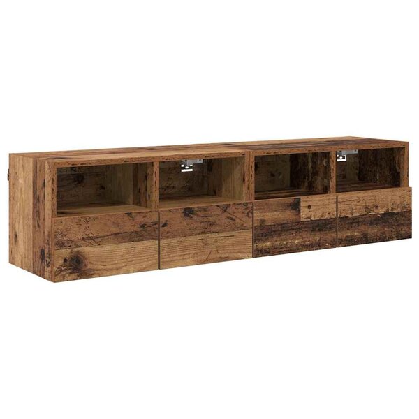 vidaXL Meubles TV muraux 2 Pièces Bois Ancien 60 x 30 x 30 cm