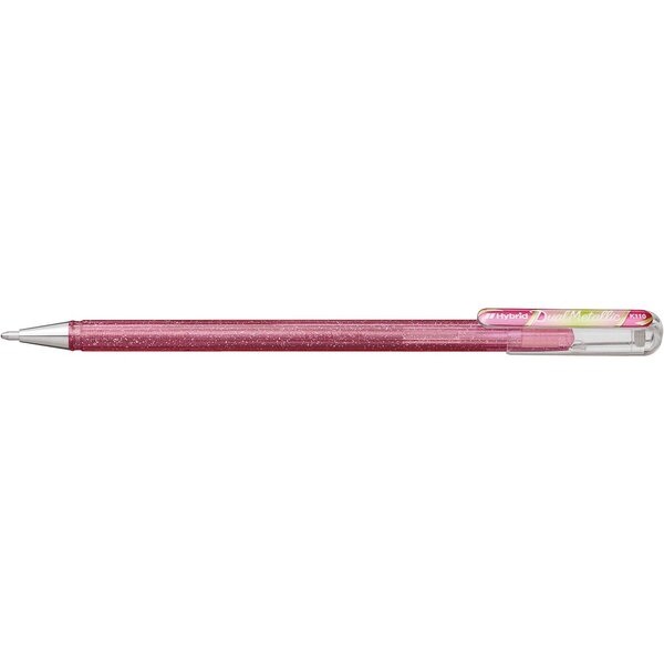 Roller encre gel métallique Dual Metallic  Rose clair+ Vert/Or métallique PENTEL