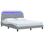 vidaXL Cadre de lit avec LED sans matelas gris clair 160x200 cm tissu