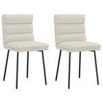 vidaXL Chaises à manger lot de 2 Crème Velours