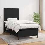 vidaXL Sommier à lattes de lit avec matelas Noir 90x190 cm Tissu