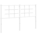 vidaXL Tête de lit métal blanc 135 cm
