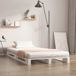 vidaXL Lit de palette blanc 100x200 cm bois de pin massif