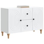 vidaXL Meuble TV avec tiroir Blanc 89 x 34 5 x 60 cm Bois d'ingénierie