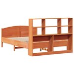 vidaXL Lit bibliothèque sans matelas cire marron 140x190 cm pin massif