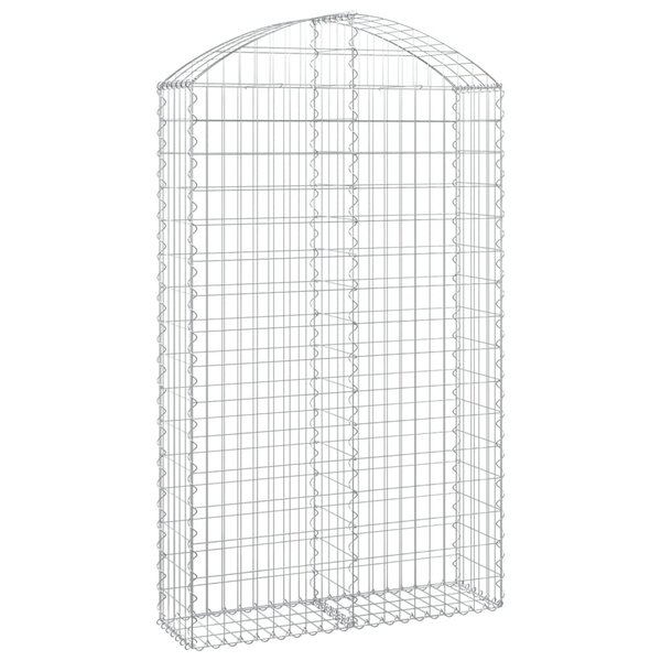 vidaXL Panier de gabions arqué 100x30x160/180 cm Fer galvanisé