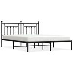 vidaXL Cadre de lit métal sans matelas avec tête de lit noir 183x213cm