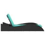 vidaXL Chaise longue avec coussin Noir 60x205x73 cm Résine tressée