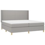 vidaXL Sommier à lattes de lit matelas LED Gris clair 200x200 cm Tissu