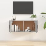 vidaXL Meuble TV mural Gris béton 100x34 5x40 cm