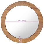 vidaXL Miroir mural 60 cm Teck Rond