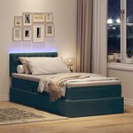vidaXL Lit avec rangement et LED Vert foncé 90 x 190 cm Velours