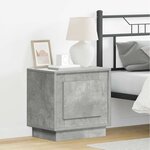 vidaXL Table de chevet avec éclairage LED Gris béton 44x34 5x45 cm