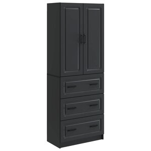 vidaXL Ensemble de Meubles 2 Pièces Noir 66 x 34 5 x 87 cm