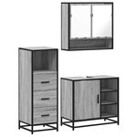vidaXL Ensemble de meubles de salle de bain 3 Pièces Sonoma gris