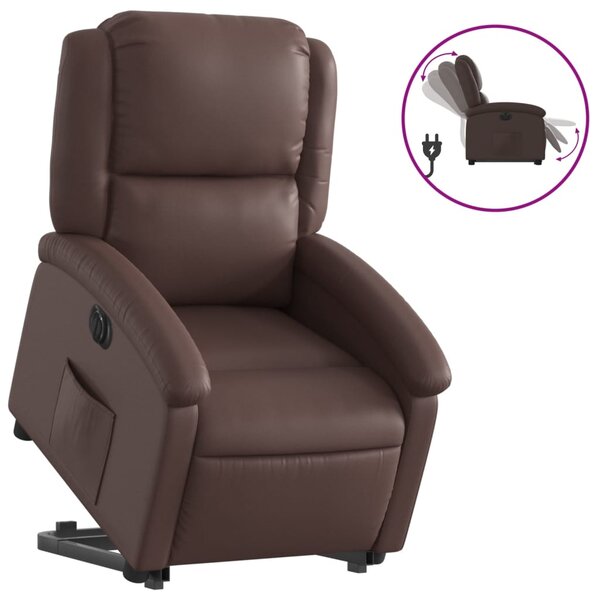 vidaXL Fauteuil inclinable électrique marron similicuir