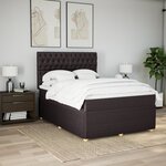 vidaXL Sommier à lattes de lit avec matelas Marron foncé 140x190 cm