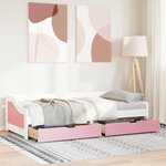 vidaXL Lit de jour et 2 tiroirs sans matelas IRUN blanc rose 90x200 cm